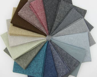Essex Yarn-Dyed Fat Quarter Bundle - Robert Kaufman - 17 Fat Quarters - 4.25 Yards Total