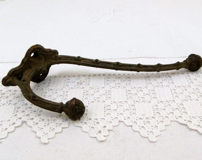 Antique Cast Iron French Wall Hanging Coat and Hat Hook, Victorian Clothes Rack made of Metal, Entryway Home Fixture Antique Cast Iron French Wall Hanging Coat and Hat Hook, Victorian Clothes Rack made of Metal, Entryway Home Fixture