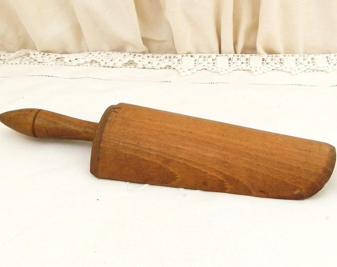 Large Antique Wooden Baker's Flour Scoop, French Farmhouse Kitchen Decor, Retro Cottage Kichenalia, Grain Scoop, Vintage Kitchen Utensil