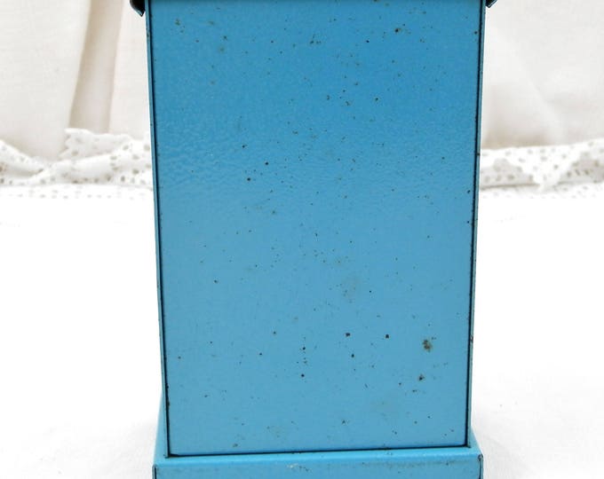 Vintage French Replica Blue Metal Cash Safe " Coffre Fort" Coin Bank / Still Bank/ Piggy Bank, Money Box from France Promotional Gift GPA