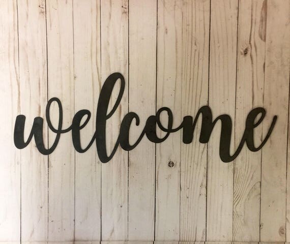 Welcome Sign-Welcome Metal Sign-Rustic Welcome