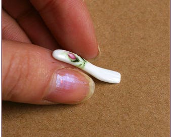 Fork and knife ceramic miniature rose gold x 2