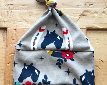 Lucky You Horse Hat, Organic Cotton, Horses, Baby Girl, Rodeo, Derby, Countey, Gift, Newborn