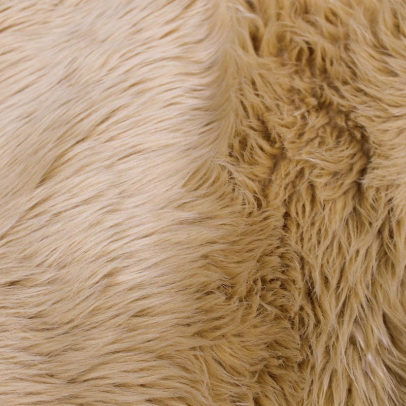 Camel 60 Wide Shag Fur Fabric by the yard Soft Fake Fur