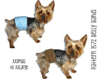 Dog Belly Band Pattern 1572 * XXSmall to XXLarge * Dog Clothes Sewing Pattern * Dog Diaper Pattern * Boy Dog Clothes * Little Dog Clothes
