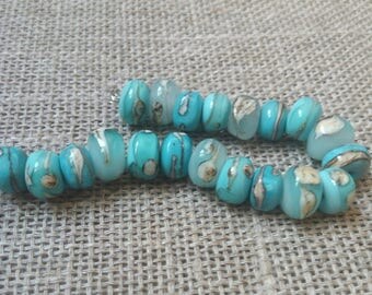 Handmade Glass Lampwork Beads - Spacers set 20 pcs freeform small beads