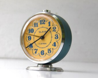 Vintage Mechanical Alarm Clock - Slava - Made in USSR