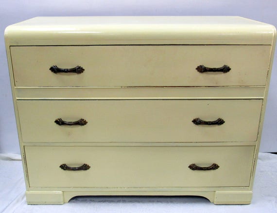 Vintage yellow dresser waterfall style