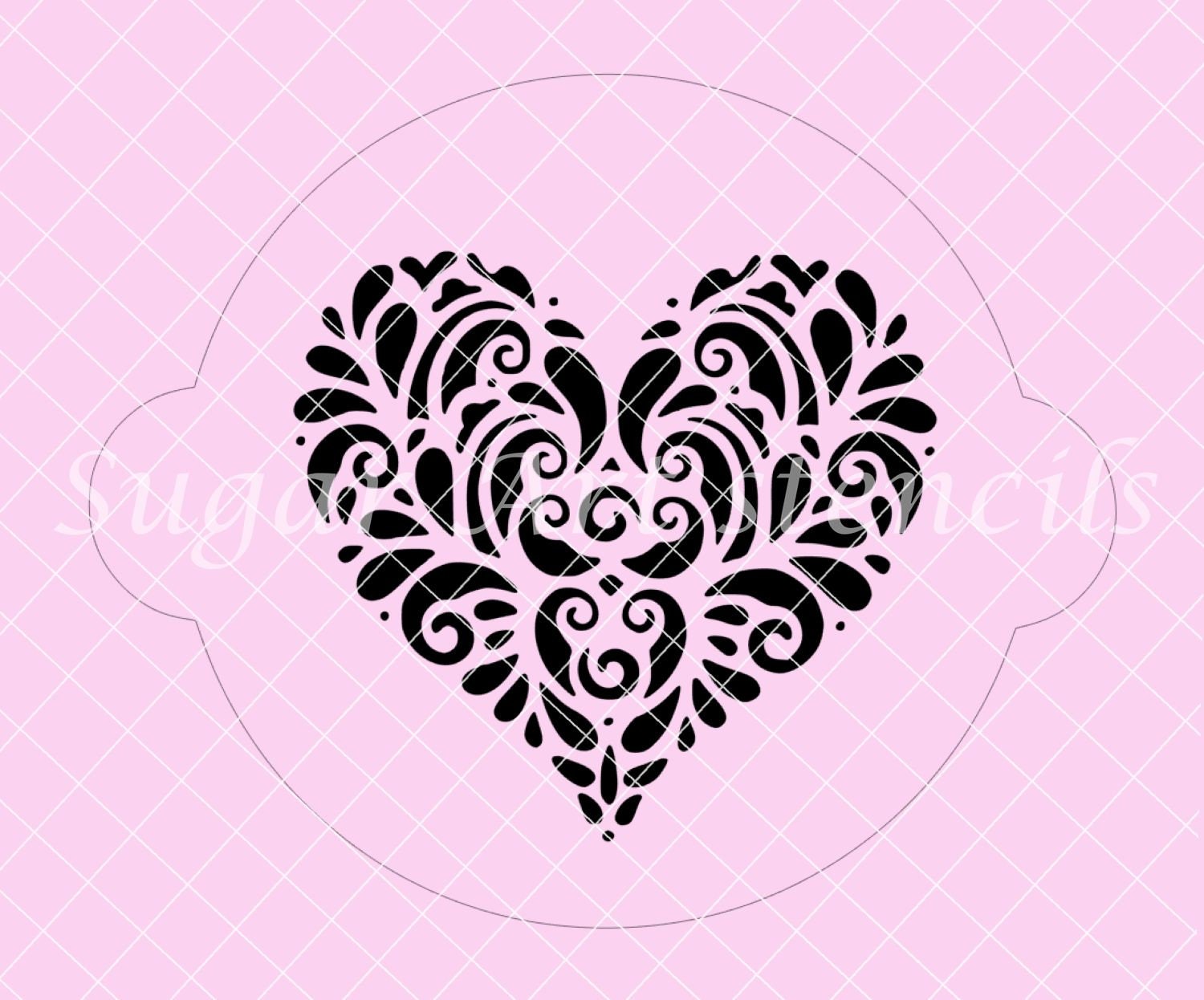 Heart cake stencil SL20317