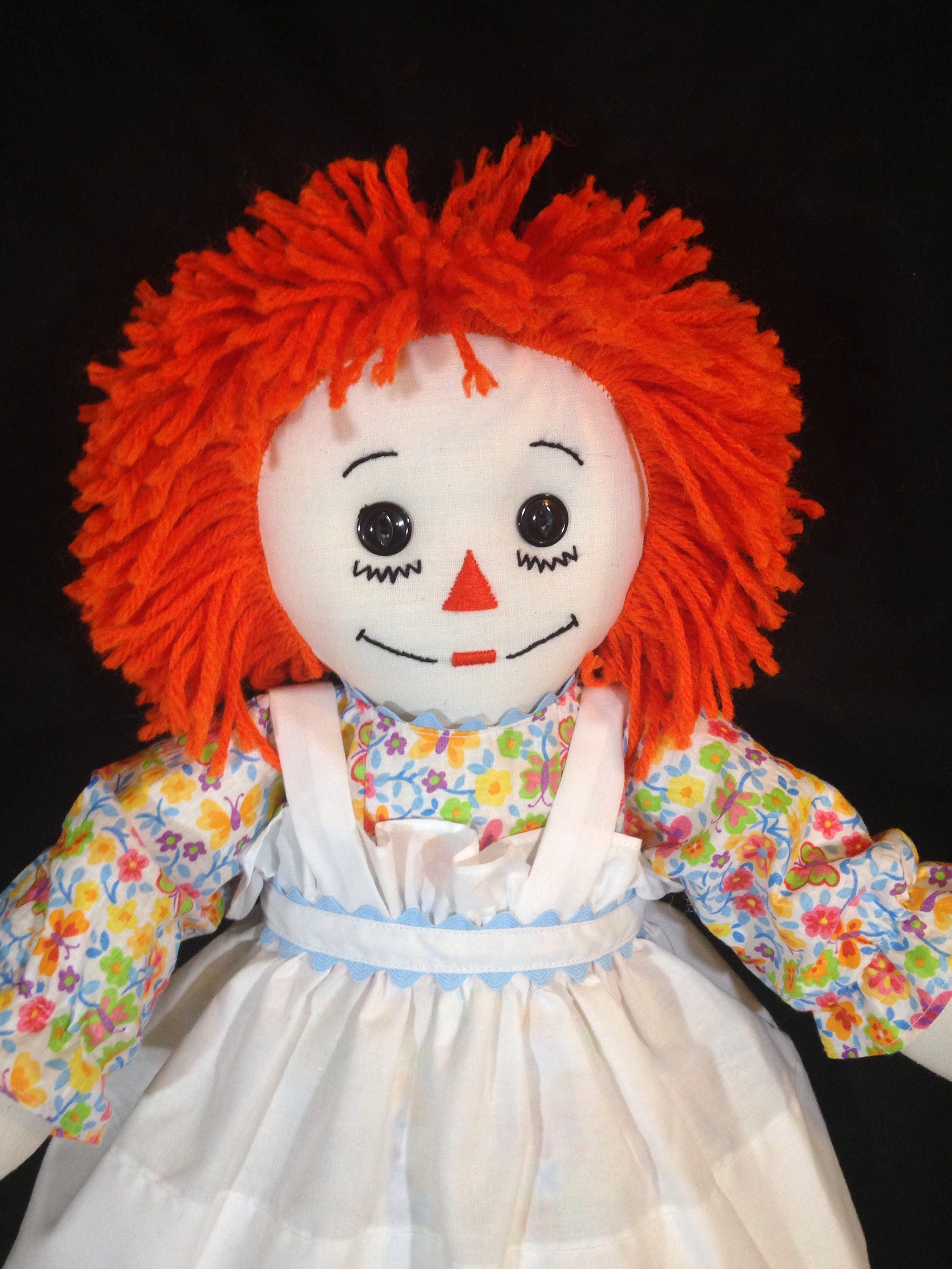 20 inch Handmade Raggedy Ann Doll/Orange HairWhite Dress