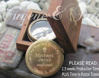 Confirmation Compass for Boys, Boy Confirmation Gifts, Working Compass, Engraved Compass Boyfriend, Engraved Compass Gift, Boys Baptism Gift