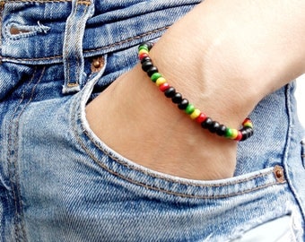 Mens Bracelet Perle Homme Men Bracelete Rasta 4 mm SANDALWOOD Ganja Bob Marley Bracelet Perle Homme Women Rasta Women Bracelet Energy Heal
