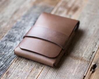 Leather Card Holder Leather Wallet Leather Card Sleeve Leather Card Carrier Leather Card Case Horween Leather Slim Minimalist Mens Womens