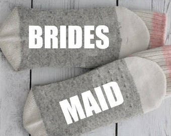 Bridesmaid socks, maid of honor socks, wedding socks, will you be my bridesmaid, wedding party gift, bridesmaid gift, maid of honor gift
