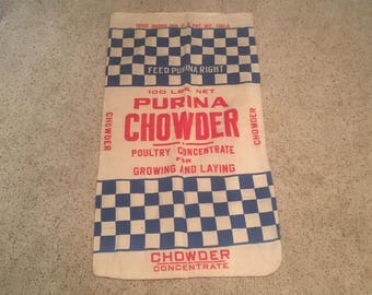 Large Purina Chowder Feed Sack
