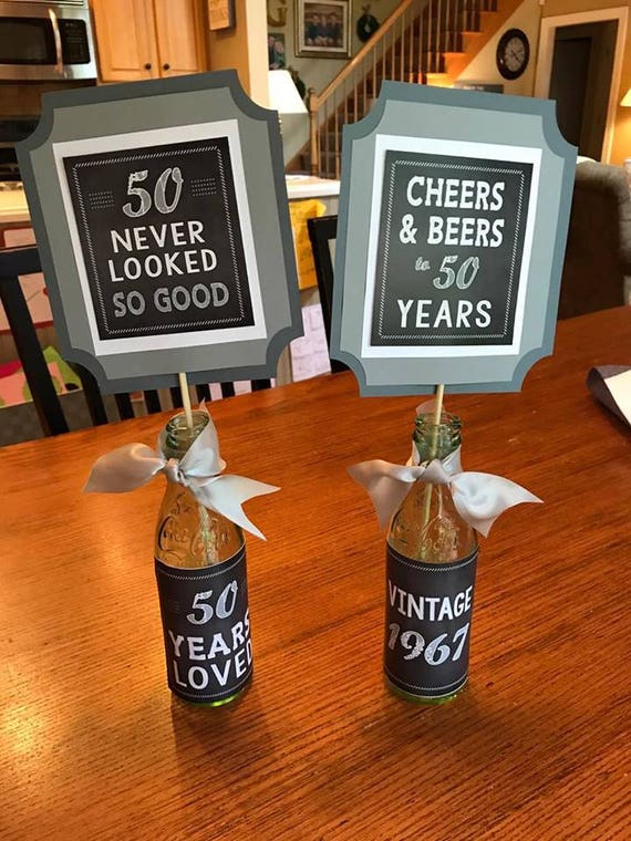 50TH BIRTHDAY CENTERPIECE, 50th party decor, 50th decorations