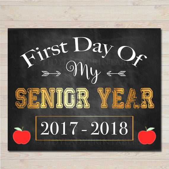 items-similar-to-first-day-of-senior-year-senior-year-photo-prop