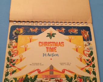 Christmas Time in Action 1949 Pop Up Book Walter P Phillips