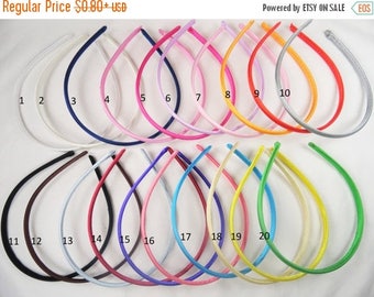 LABOR SALE 20% OFF Skinny satin headbands- Pick your colors! Baby headbands - Wholesale Headbands - Satin Covered Headbands- Satin Headbands