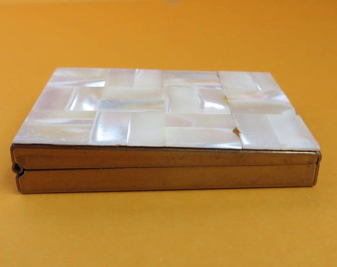 Vintage MOP Compact Picture Case - Portable Photograph Case, Collector's Picture Compact