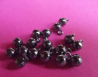 buttons-balls 8mm in diameter, heavy, shiny metal, with tail