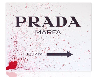 Modern painting Classic Design Prada Marfa Red - ready to hang - wall art decor - wall pictures - home decor - paintings art canvas