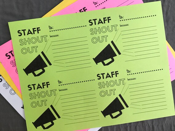 Staff Shout Out Digital Printable