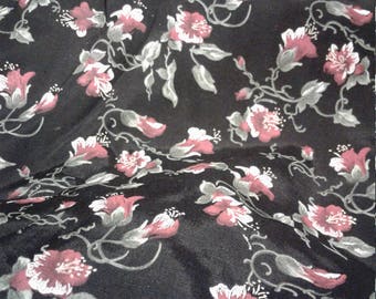 Black rose fabric | Etsy