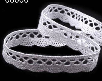 6000 - 18 mm white cotton lace trim Ribbon