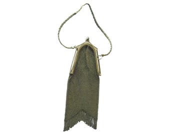 Whiting and Davis Gold Mesh Purse - Turn of The Century Whiting And Davis Purse - 1910 Mesh Purse - Evening Bag - Deco Mesh Bag