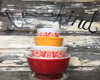FULL SET - Vintage Pyrex Friendship Mixing Bowl Set