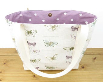 butterfly handbag - canvas tote shopping bag - Best friend present idea - teacher tote bag - bridesmaids gift bag - Summer everyday bag