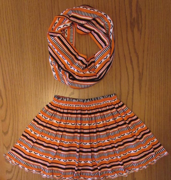 Halloween skirt,fall skirt and scarf,girls Halloween skirt,8 prints,girls knit skirt,girls Halloween knit skirt, ghost skirt,witch skirt