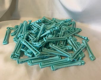 Vintage Aqua Plastic Perm Rod 1950s 86 Rods Quirky