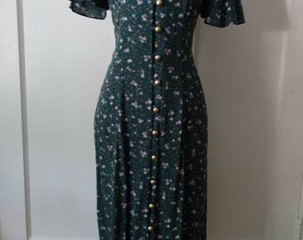 Vintage Green Floral Sundress