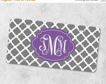 SALE - Monogram License Plate - Front Car Tag - Personalized License Plate - Front License Plate - Metal Car Tag - New Driver Gift - Quatref