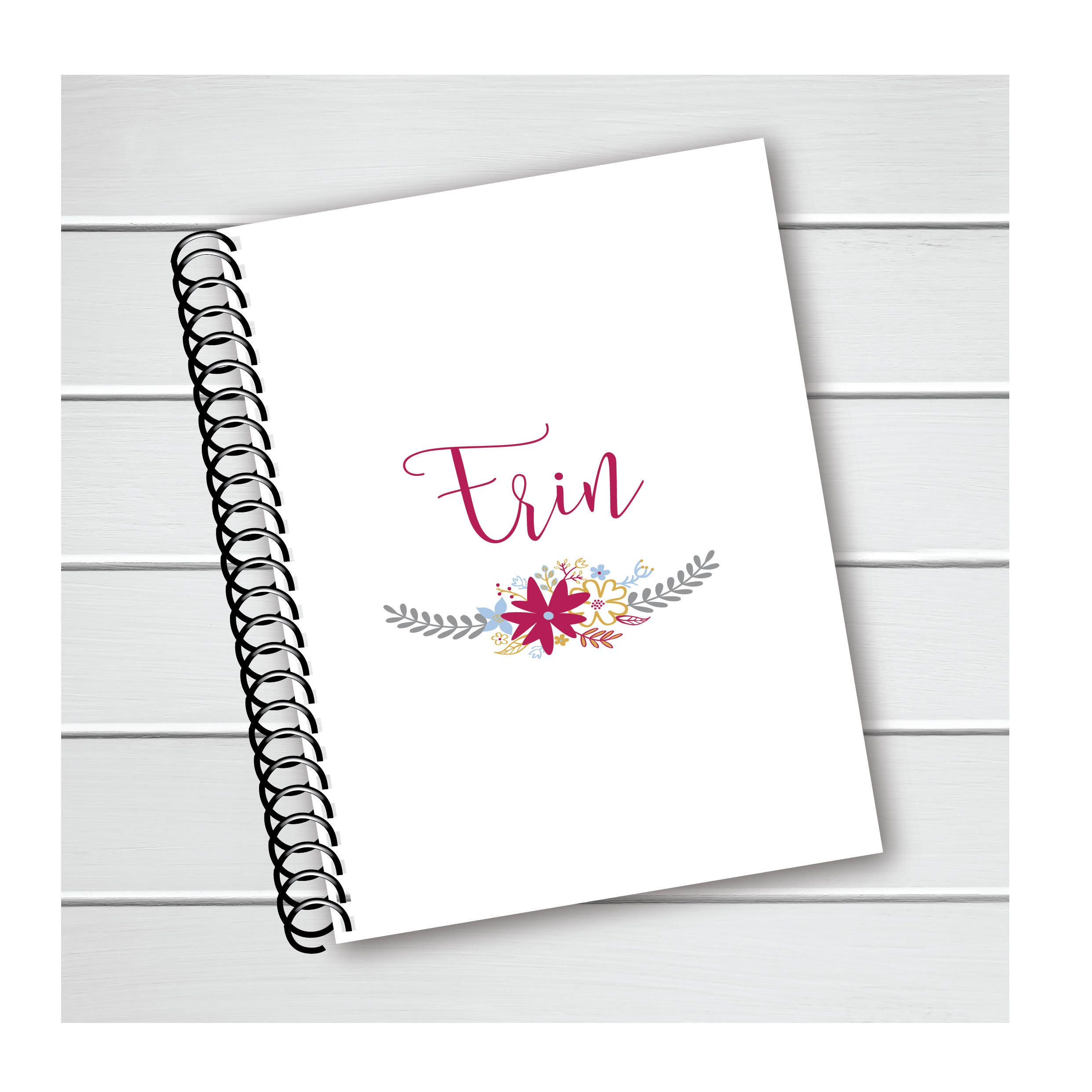 Personalized Notebook Floral Coil Notebook Writing Journal