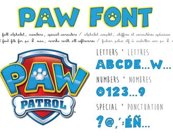 Paw Patrol font ttf instant download and install