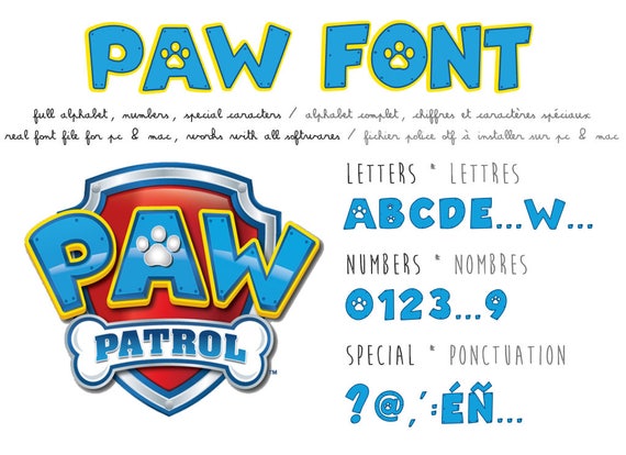 paw patrol font rgb