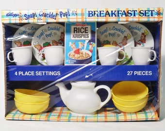 Vintage 1984 Kellog's Rice Krispies Breakfast Set, Ohio Art, NIB