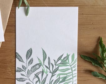Postcard plant pressure "Greeting from the garden", botanical postcard, hand-printed, 10x15cm