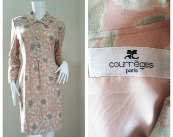 Vintage Courreges Floral Print Mini Dress Size 9AR will fit Small - Medium