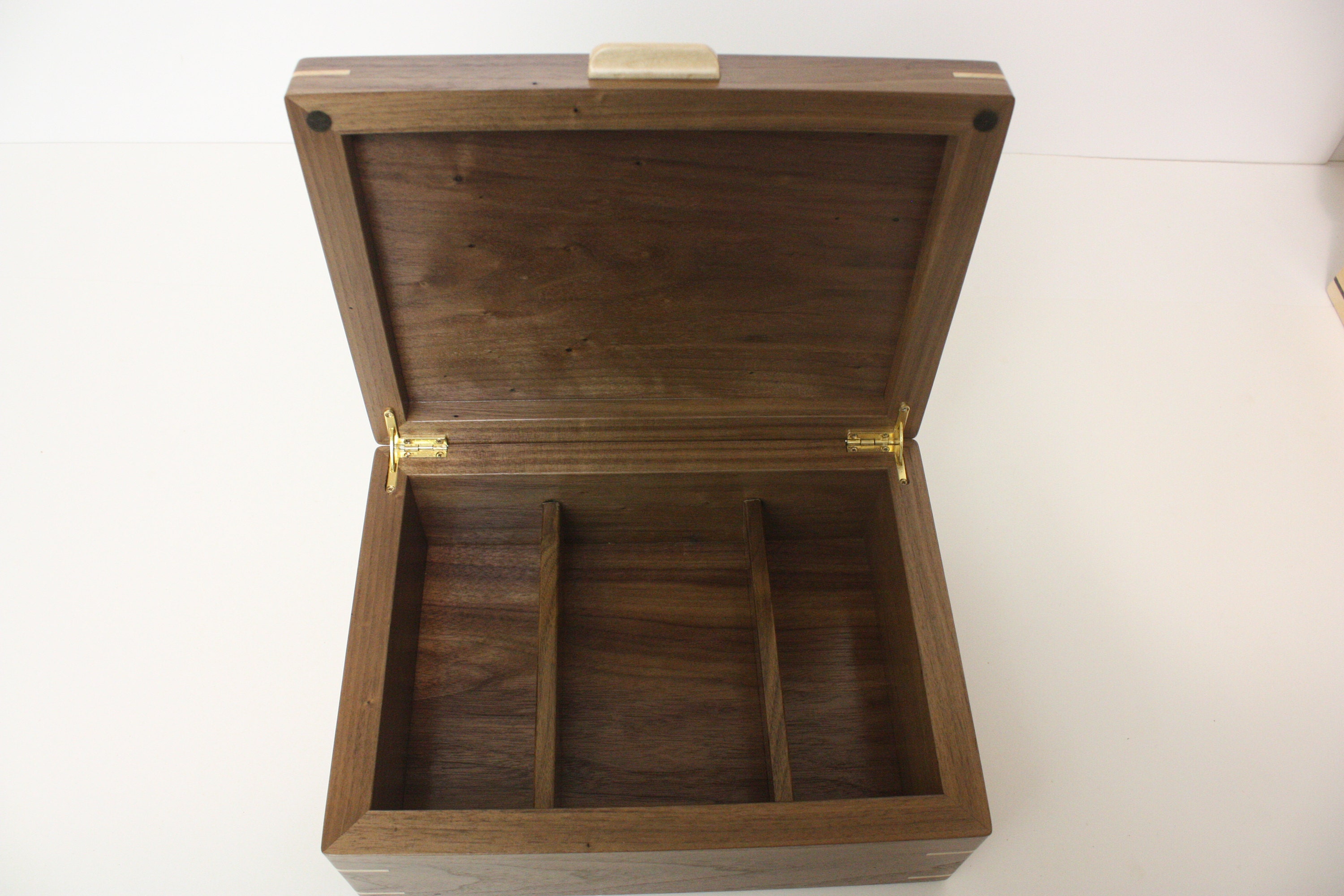 Large Black Walnut Box with Dividers