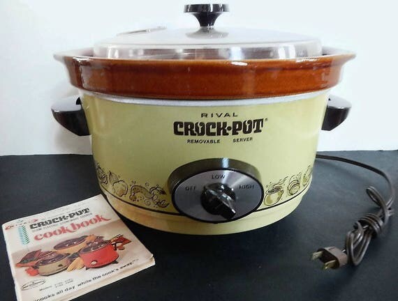 RESERVED - Vintage Rival Crock Pot Slow Cooker Harvest Gold 3 Qt
