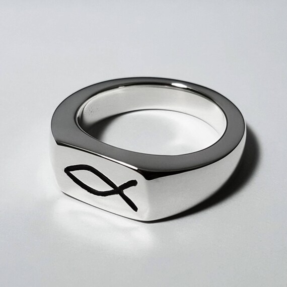 Christian Fish Ring in Sterling Silver Sterling Silver Jesus