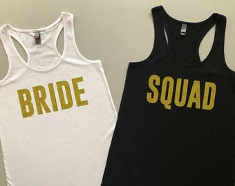 Bride Tank Top - Squad Tank Top - Bride Squad Tank Top Set - Bachelorette Party Tanks - Bride and Squad Tanks - Plus Size Tanks - 4XL Bride