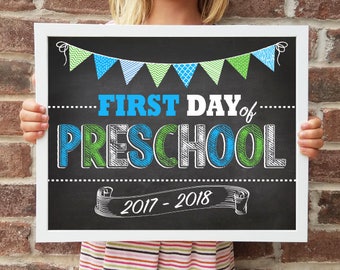 Preschool, Back to School Poster, DIGITAL Printable File, FIRST Day & LAST Day includ. 4 Sizes: 8x10", 11x14", 16x20", 20x30" includ.