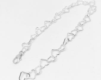 Sterling silver heart wire bracelet