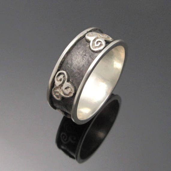 ON SALE - Newgrange Triple Spiral Ring - Triskele Ring - Irish Jewelry -Unisex Ring - Newgrange Jewelry - Designed and Made in Ireland