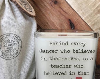 Dance Teacher Candle / FREE RUSH SERVICE / Dance Teacher Gift / Teacher Appreciation / Gifts For Teacher / Dance Candle